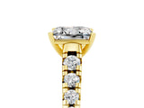 Yellow gold Princess Cut Moissanite Solitaire Ring with Cathedral Setting and Pavé Band_5