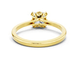 Yellow gold Princess Cut Moissanite Solitaire Ring with Flower Prong Setting and Classic Band_37