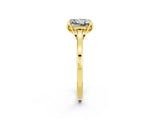 Yellow gold Princess Cut Moissanite Solitaire Ring with Flower Prong Setting and Classic Band_39