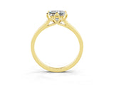 Yellow gold Princess Cut Moissanite Solitaire Ring with Flower Prong Setting and Classic Band_40