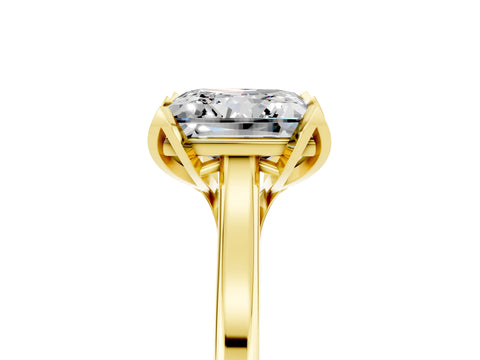 Yellow gold Princess Cut Moissanite Solitaire Ring with Flower Prong Setting and Classic Band_41