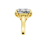 Yellow gold Princess Cut Moissanite Solitaire Ring with Flower Prong Setting and Classic Band_42