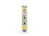 Yellow gold Princess Cut Moissanite Solitaire Ring with Pavé and Channel Set Band_2