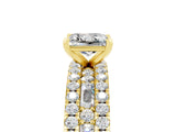 Yellow gold Princess Cut Moissanite Solitaire Ring with Pavé and Channel Set Band_5