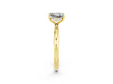 Yellow gold Princess Cut Moissanite Solitaire Ring with Thin Band and Four-Prong Setting_2