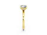 Yellow gold Princess Cut Moissanite Solitaire Ring with Thin Band and Prong Setting_14