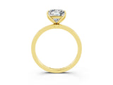 Yellow gold Princess Cut Moissanite Solitaire Ring with Thin Band and Prong Setting_15