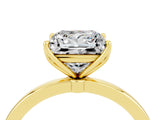 Yellow gold Princess Cut Moissanite Solitaire Ring with Thin Band and Prong Setting_16