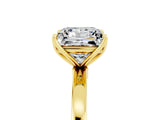 Yellow gold Princess Cut Moissanite Solitaire Ring with Thin Band and Prong Setting_17