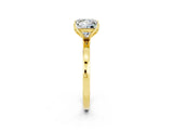 Yellow gold Princess Cut Moissanite Solitaire Ring with Thin Band and Prong Setting_26