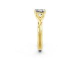 Yellow gold Princess Cut Moissanite Solitaire Twist Band Prong Setting Ring_50