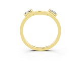 Yellow gold Princess Cut Moissanite Two-Stone Open Band Ring with Four-Prong Setting_9