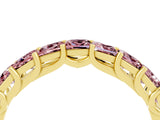 Yellow gold Princess Cut Morganite Channel-Set Eternity Band with Prong Setting_10