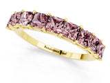 Yellow gold Princess Cut Morganite Channel-Set Eternity Band with Prong Setting_7