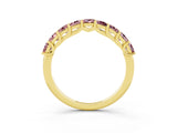 Yellow gold Princess Cut Morganite Channel-Set Eternity Band with Prong Setting_9