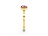 Yellow gold Princess Cut Morganite Solitaire Engagement Ring with Classic Band and Four-Prong Setting_26
