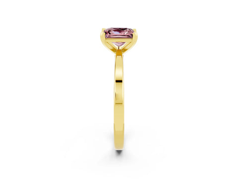 Yellow gold Princess Cut Morganite Solitaire Engagement Ring with Classic Band and Four-Prong Setting_26