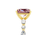 Yellow gold Princess Cut Morganite Solitaire with Side Stones on a Pavé Band and Four-Prong Setting_5