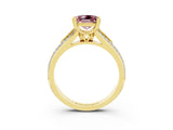 Yellow gold Princess Cut Morganite Split Shank Engagement Ring with Pavé Band_3