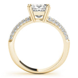 14K Yellow Gold 2.55 Carat F VVS1 Princess Cut Pave Diamond Engagement Ring with Channel Set Band and Four-Prong Setting