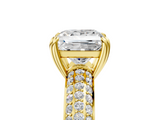 Yellow gold Princess Cut Pave Diamond Engagement Ring with Channel Set Band and Four-Prong Setting_26