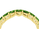 Yellow gold Princess Cut Peridot Channel-Set Eternity Band with Prong Setting_10