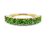 Yellow gold Princess Cut Peridot Channel-Set Eternity Band with Prong Setting_6