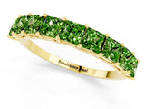 Yellow gold Princess Cut Peridot Channel-Set Eternity Band with Prong Setting_7