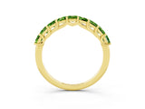 Yellow gold Princess Cut Peridot Channel-Set Eternity Band with Prong Setting_9