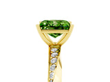 Yellow gold Princess Cut Peridot Engagement Ring with Side Stone Accents and Four-Prong Setting_44