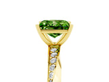 Yellow gold Princess Cut Peridot Engagement Ring with Side Stone Accents and Four-Prong Setting_65