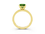 Yellow gold Princess Cut Peridot Milgrain Pavé Engagement Ring with Four-Prong Setting_15
