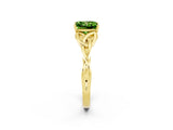 Yellow gold Princess Cut Peridot Solitaire Celtic Knot Ring with Four-Prong Setting_14