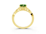 Yellow gold Princess Cut Peridot Solitaire Celtic Knot Ring with Four-Prong Setting_15