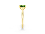 Yellow gold Princess Cut Peridot Solitaire Engagement Ring with Cathedral Setting and Four-Prong Mount_20