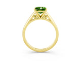 Yellow gold Princess Cut Peridot Solitaire Engagement Ring with Cathedral Setting and Four-Prong Mount_21