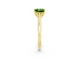 Yellow gold Princess Cut Peridot Solitaire Engagement Ring with Cathedral Setting and Four-Prong Mount_26