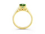Yellow gold Princess Cut Peridot Solitaire Engagement Ring with Cathedral Setting and Four-Prong Mount_27
