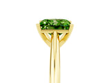 Yellow gold Princess Cut Peridot Solitaire Engagement Ring with Cathedral Setting and Four-Prong Mount_29