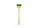 Yellow gold Princess Cut Peridot Solitaire Engagement Ring with Cathedral Setting and Four-Prong Mount_74
