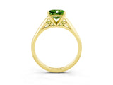 Yellow gold Princess Cut Peridot Solitaire Engagement Ring with Cathedral Setting and Four-Prong Mount_75