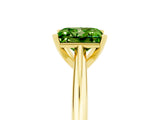 Yellow gold Princess Cut Peridot Solitaire Engagement Ring with Cathedral Setting and Four-Prong Mount_77