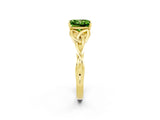 Yellow gold Princess Cut Peridot Solitaire Engagement Ring with Celtic Knot Band and Four-Prong Setting_2