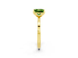 Yellow gold Princess Cut Peridot Solitaire Engagement Ring with Classic Band and Four-Prong Setting_26