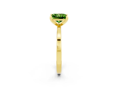 Yellow gold Princess Cut Peridot Solitaire Engagement Ring with Classic Band and Four-Prong Setting_26