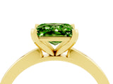 Yellow gold Princess Cut Peridot Solitaire Engagement Ring with Classic Band and Four-Prong Setting_28