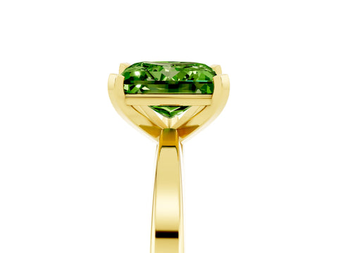 Yellow gold Princess Cut Peridot Solitaire Engagement Ring with Classic Band and Four-Prong Setting_29