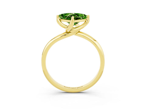 Yellow gold Princess Cut Peridot Solitaire Engagement Ring with Four-Prong Setting and Classic Band_15
