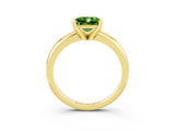 Yellow gold Princess Cut Peridot Solitaire Engagement Ring with Round Band and Four-Prong Setting_3