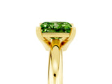 Yellow gold Princess Cut Peridot Solitaire Engagement Ring with Round Band and Four-Prong Setting_5